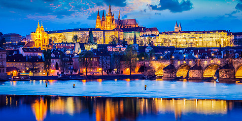 Image showing Prague Castle in twilight