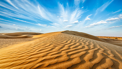 Image showing Dunes of Thar Desert, Rajasthan, India