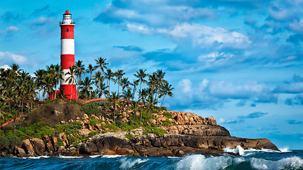 Image showing Kovalam Vizhinjam lighthouse. Kerala, India