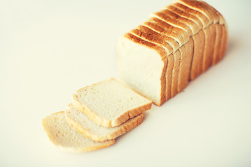 Image showing close up of white sliced toast bread on table