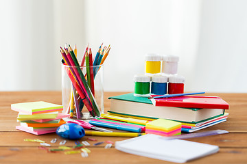 Image showing close up of stationery or school supplies on table