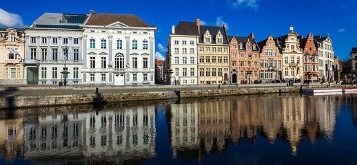 Image showing Ghent canal. Ghent, Belgium