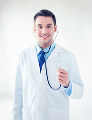 Image showing male doctor with stethoscope