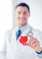 Image showing male doctor with heart