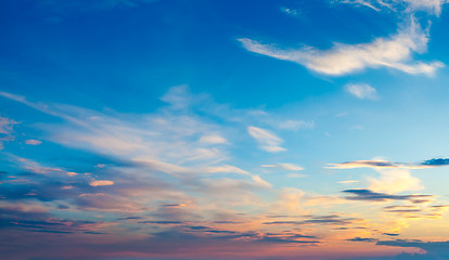 Image showing Evening sky with clouds