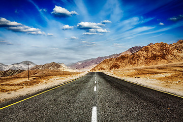 Image showing Road  in Himalayas with mountains