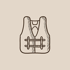 Image showing Life vest sketch icon.