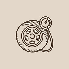 Image showing Pressure gauge tyre  sketch icon.