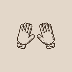 Image showing Motorcycle gloves sketch icon.