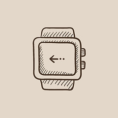 Image showing Smartwatch sketch icon.