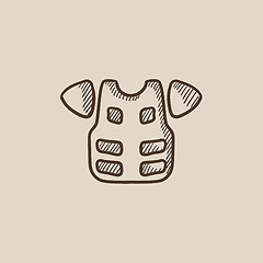Image showing Motorcycle suit sketch icon.