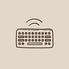 Image showing Wireless keyboard sketch icon.
