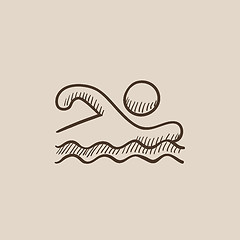 Image showing Swimmer sketch icon.