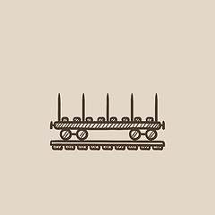 Image showing Cargo wagon sketch icon.