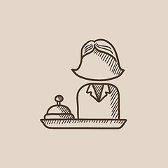 Image showing Female receptionist sketch icon.