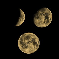 Image showing Moon phases sepia