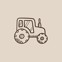 Image showing Tractor sketch icon.