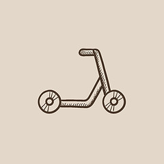 Image showing Kick scooter sketch icon.