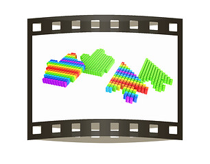 Image showing Set of Link selection computer mouse cursor on white background. The film strip