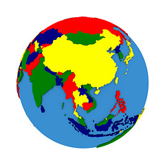 Image showing Asia on political model of Earth