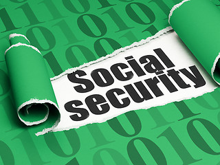 Image showing Safety concept: black text Social Security under the piece of  torn paper