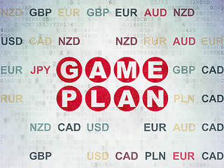 Image showing Finance concept: Game Plan on Digital Data Paper background