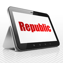 Image showing Politics concept: Tablet Computer with Republic on display