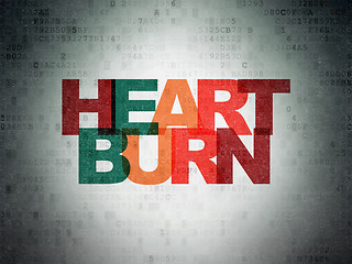 Image showing Healthcare concept: Heartburn on Digital Data Paper background