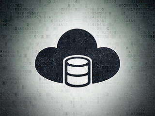 Image showing Database concept: Database With Cloud on Digital Data Paper background