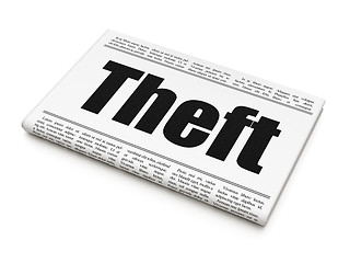 Image showing Safety concept: newspaper headline Theft