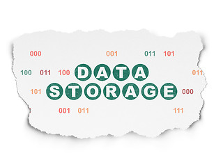 Image showing Information concept: Data Storage on Torn Paper background