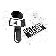 Image showing News concept: Breaking News And Microphone on Digital background