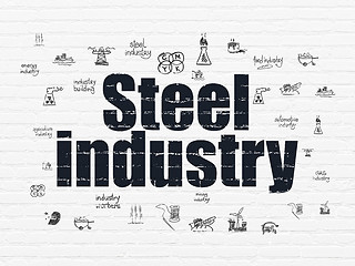 Image showing Manufacuring concept: Steel Industry on wall background