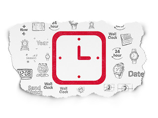 Image showing Time concept: Watch on Torn Paper background