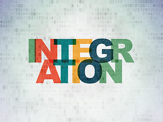 Image showing Business concept: Integration on Digital Data Paper background