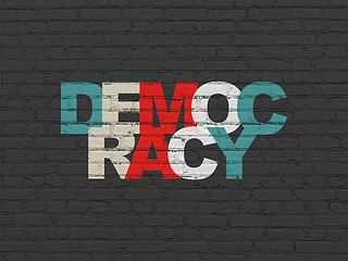 Image showing Political concept: Democracy on wall background