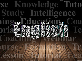 Image showing Studying concept: English in grunge dark room