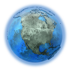 Image showing North America on marble planet Earth