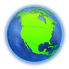 Image showing North America on green Earth