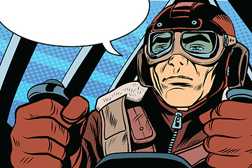 Image showing retro military Aviator pilot