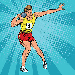 Image showing Athlete throwing sports core