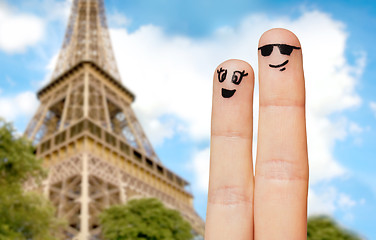 Image showing close up of two fingers with smiley faces