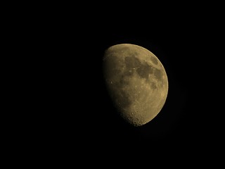 Image showing Gibbous moon sepia