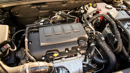 Image showing Closeup photo of a clean motor block