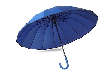 Image showing Blue umbrella on white