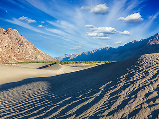 Image showing Sand dunes in mountains