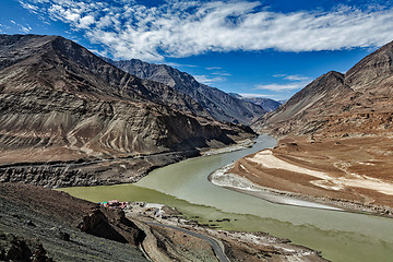 Image showing Confluence of Indus and Zanskar Rivers, Ladakh