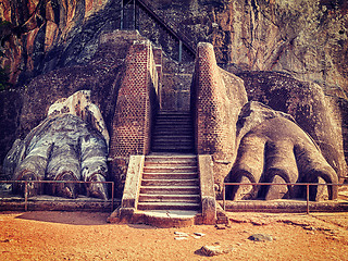 Image showing Lion paws pathway on Sigiriya rock, Sri Lanka