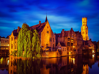 Image showing Bruges Brugge famous view, Belgium