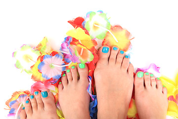 Image showing nice legs with pedicure